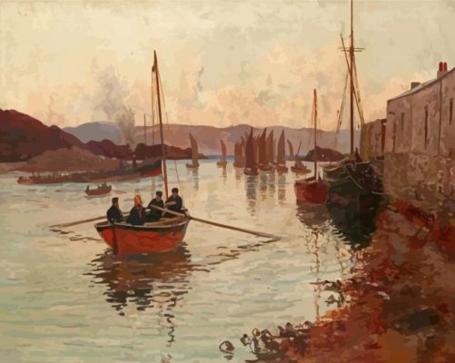 Old Tarbert Harbour Art Paint By Numbers