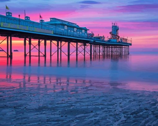 Paignton Pier At Sunset Paint By Numbers