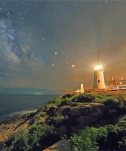 Pemaquid Point Night Time Paint By Numbers