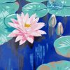 Pink Lily And Frog AJ Casson Paint By Numbers