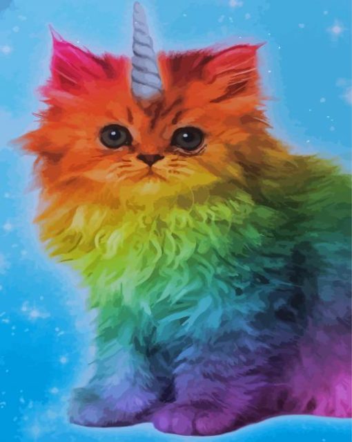 Rainbow Kitten Paint By Numbers