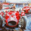 Red Old Race Cars Paint By Numbers