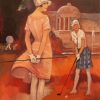 Retro Woman Golfer Paint By Numbers