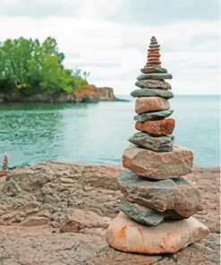 Rock Stack Lakeside Paint By Numbers