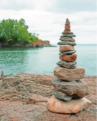 Rock Stack Lakeside Paint By Numbers