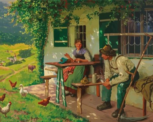 Romantic Couple In Farm Paint By Numbers