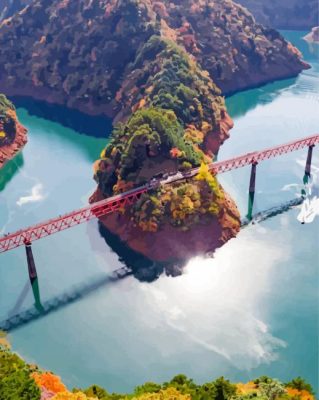 Shizuoka Bridge Landscape Paint By Numbers