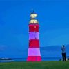 Smeatons Tower Plymouth At Night Paint By Numbers