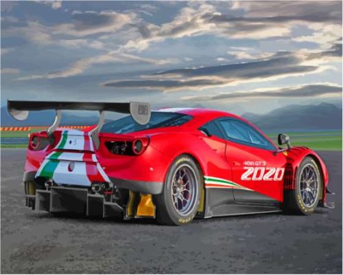 Sport Car Ferrari 488 GT3 Paint By Numbers