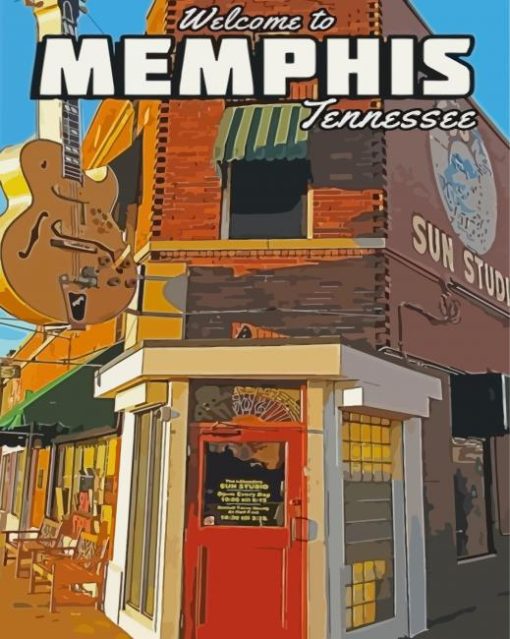 Sun Studio In Memphis Poster Paint By Numbers