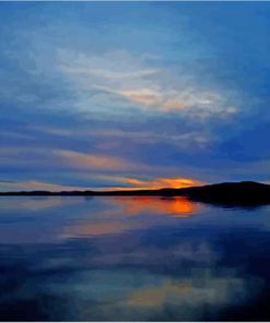 Sunset Over Sebago Lake Maine Paint By Numbers