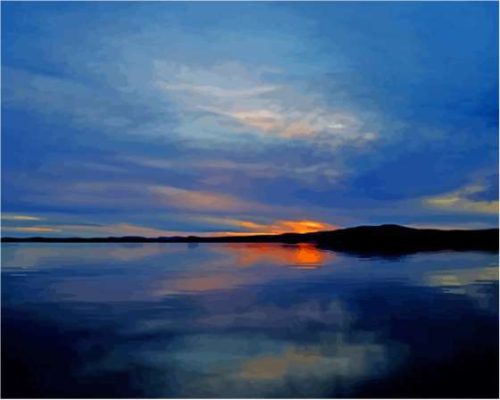 Sunset Over Sebago Lake Maine Paint By Numbers