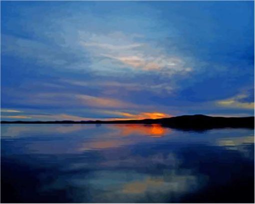 Sunset Over Sebago Lake Maine Paint By Numbers