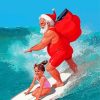 Surfing Santa With Girl Paint By Numbers