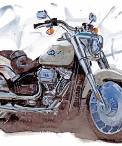 The Harley Fat Boy Motorcycle Paint By Numbers