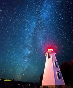 Tobermory Lighthouse At Night Paint By Numbers