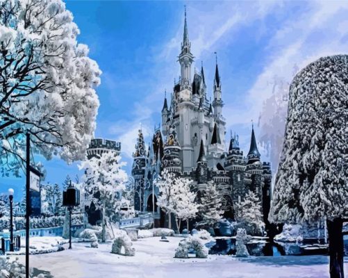 Tokyo Disney Winter Snow Paint By Numbers