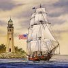 US Ship And Lighthouse Paint By Numbers