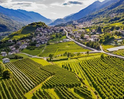 Valtellina Landscape Paint By Numbers