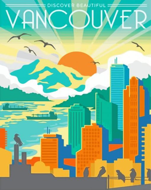 Vancouver Illustrate Poster Paint By Numbers