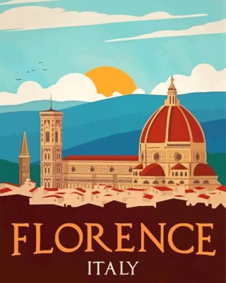 Vintage Florence Poster Paint By Numbers