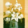 White Flowers In Glass Vase Paint By Numbers