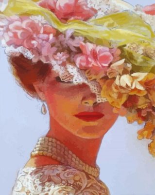 Woman With Flowerhat Paint By Numbers