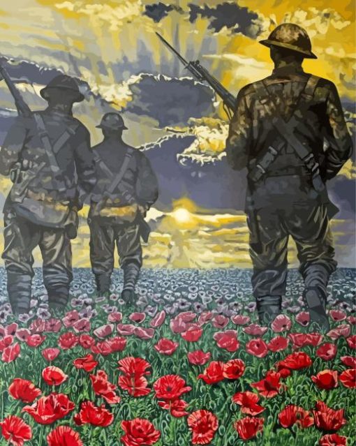 World War One Poppy Soldier Paint By Numbers