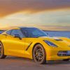 Yellow Corvette Paint By Numbers