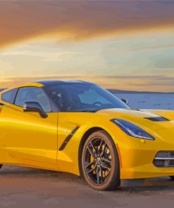 Yellow Corvette Paint By Numbers