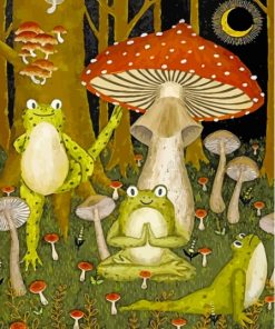 Yoga Frogs And Mushrooms Paint By Numbers