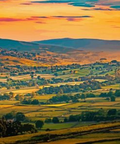 Yorkshire Dales Landscape At Sunset Paint By Numbers