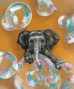 Abstract Elephant Blowing Bubbles Paint By Numbers