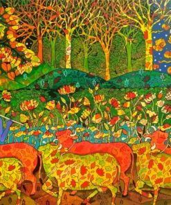 Aesthetic Colorful Cows Paint By Numbers