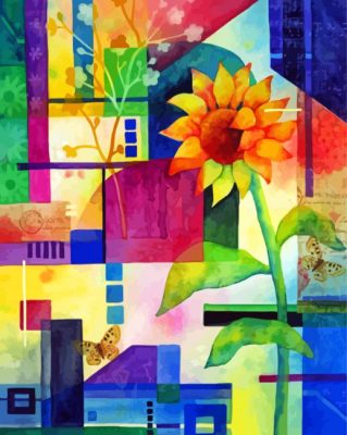 Aesthetic Cubist Sunflowers Paint By Numbers