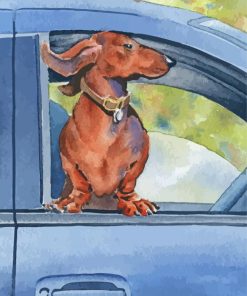 Aesthetic Dog In Car Paint By Numbers