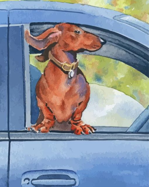 Aesthetic Dog In Car Paint By Numbers