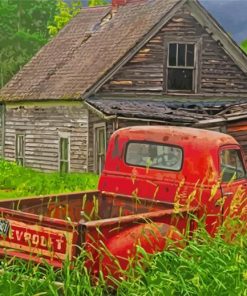 Aesthetic Old Chevy Trucks And Barn Paint By Numbers