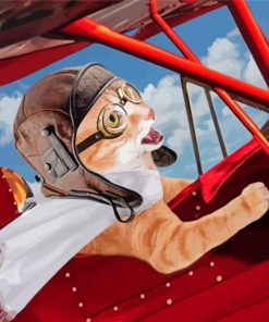 Aesthetic Pilot Cat Paint By Numbers