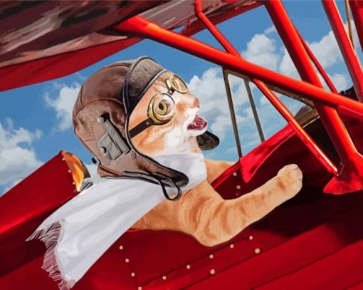 Aesthetic Pilot Cat Paint By Numbers