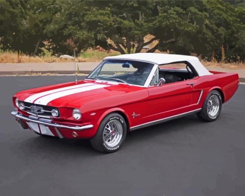 Aesthetic Red Ford Mustang Paint By Numbers