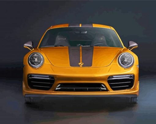 Aesthetic Yellow Porsche Paint By Numbers