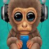 Aesthetic Monkey With Headphones Paint By Numbers