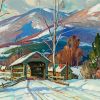 Aesthetic Winter Covered Bridge Paint By Numbers