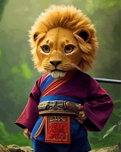 Asian Warrior Lion Paint By Numbers