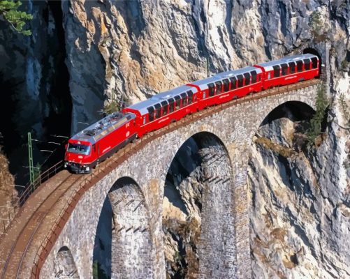 Bernina Express Train Railway Paint By Numbers