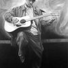 Black And White Lonely Musician Paint By Numbers