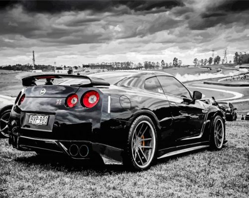 Black And White Skyline Car Paint By Numbers