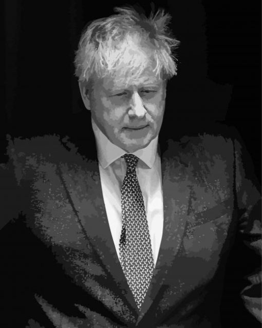 Black And White Boris Johnson Paint By Numbers