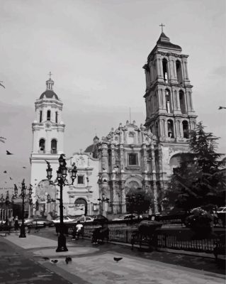 Black And White Cathedral Of Saltillo Paint By Numbers